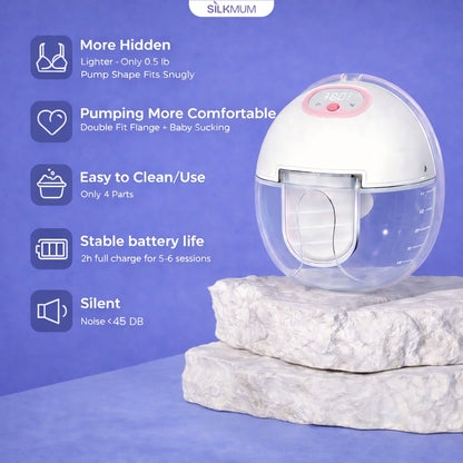 Silkmum S2 Hands-Free Wearable Breast Pump | Electric, Silent & Portable