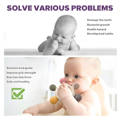 Silkmum Organic Baby Teether – BPA Free Silicone + Natural Wood