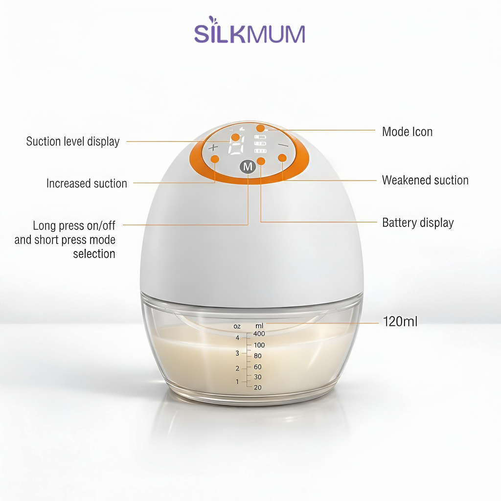 SilkMum S1 – Wearable Electric Breast Pump with Ultra-Quiet and Slim Body