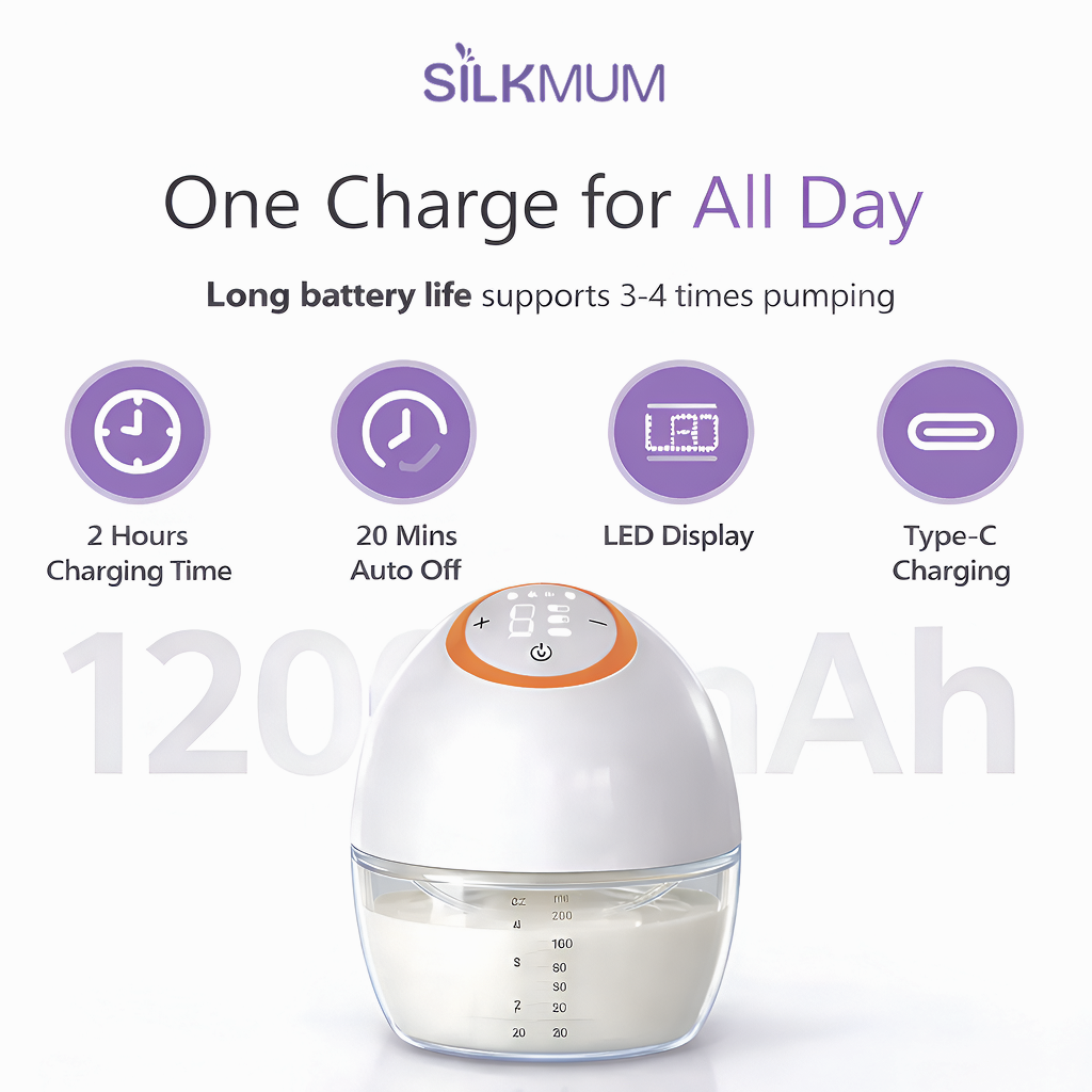 SilkMum S1 – Wearable Electric Breast Pump with Ultra-Quiet and Slim Body
