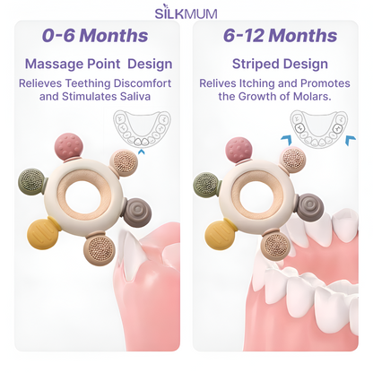 Silkmum Organic Baby Teether – BPA Free Silicone + Natural Wood