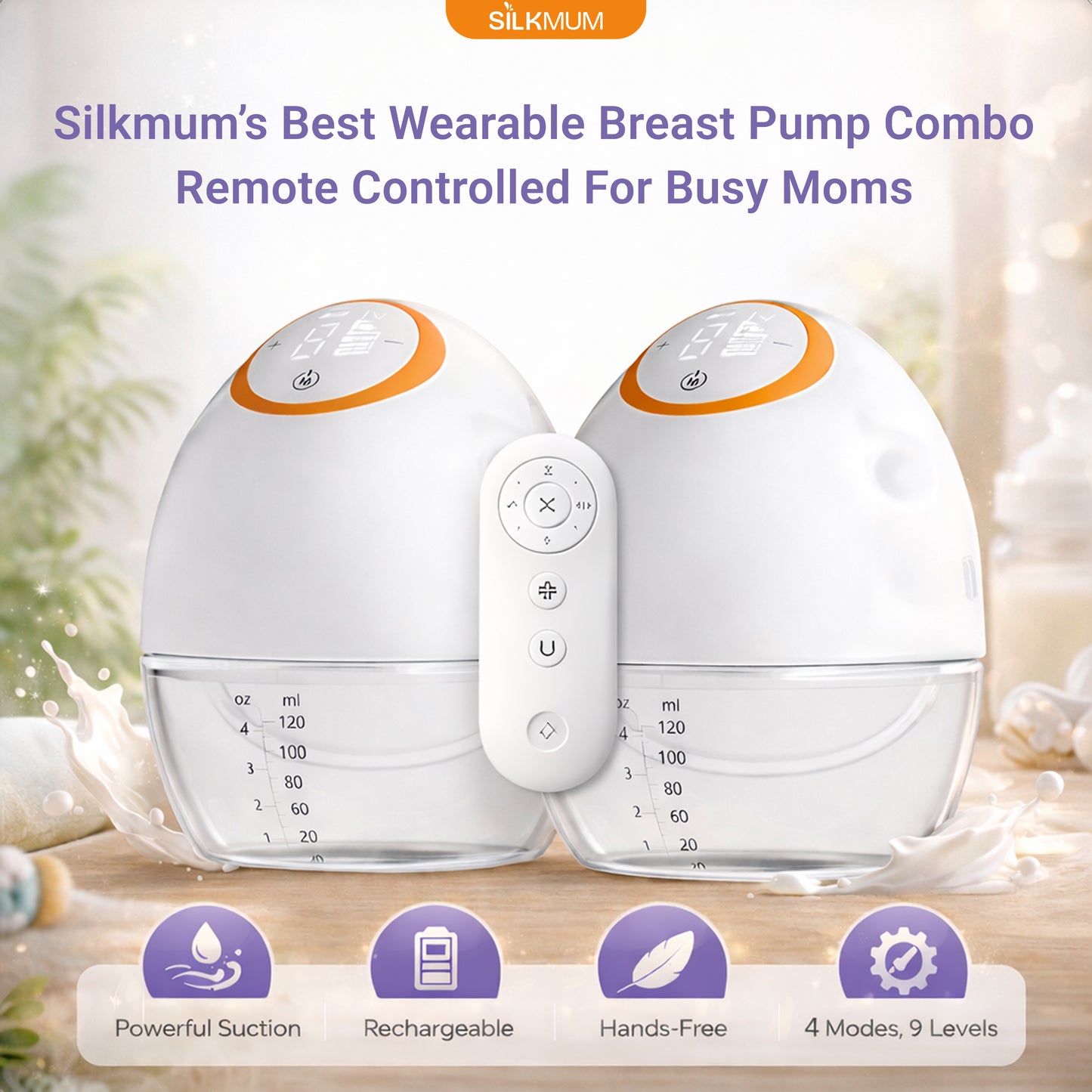 SilkMum S1 – Wearable Electric Breast Pump with Ultra-Quiet and Slim Body